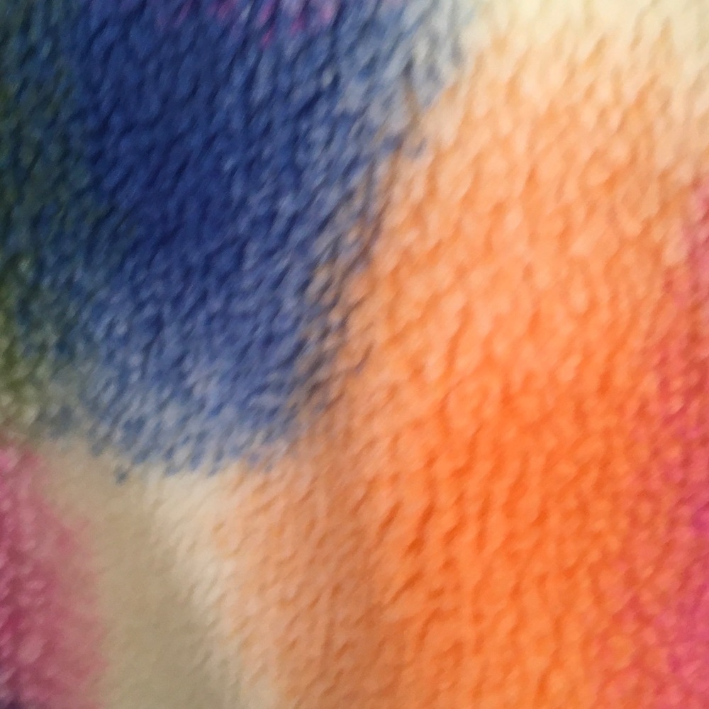 UGG Multicolor Sherpa Jacket in Pink, Blue, Orange, Green on Cream - Picture 2 of 6